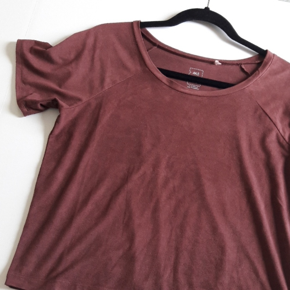 Suede crop top XS Me to We Pac Sun brown